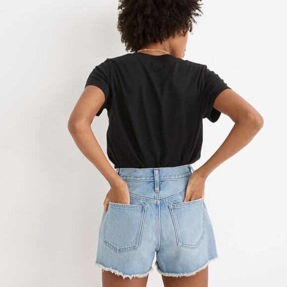 Madewell The Perfect Jean Short in Hedrick Wash Size 27 Raw Hem High Rise - Picture 15 of 16